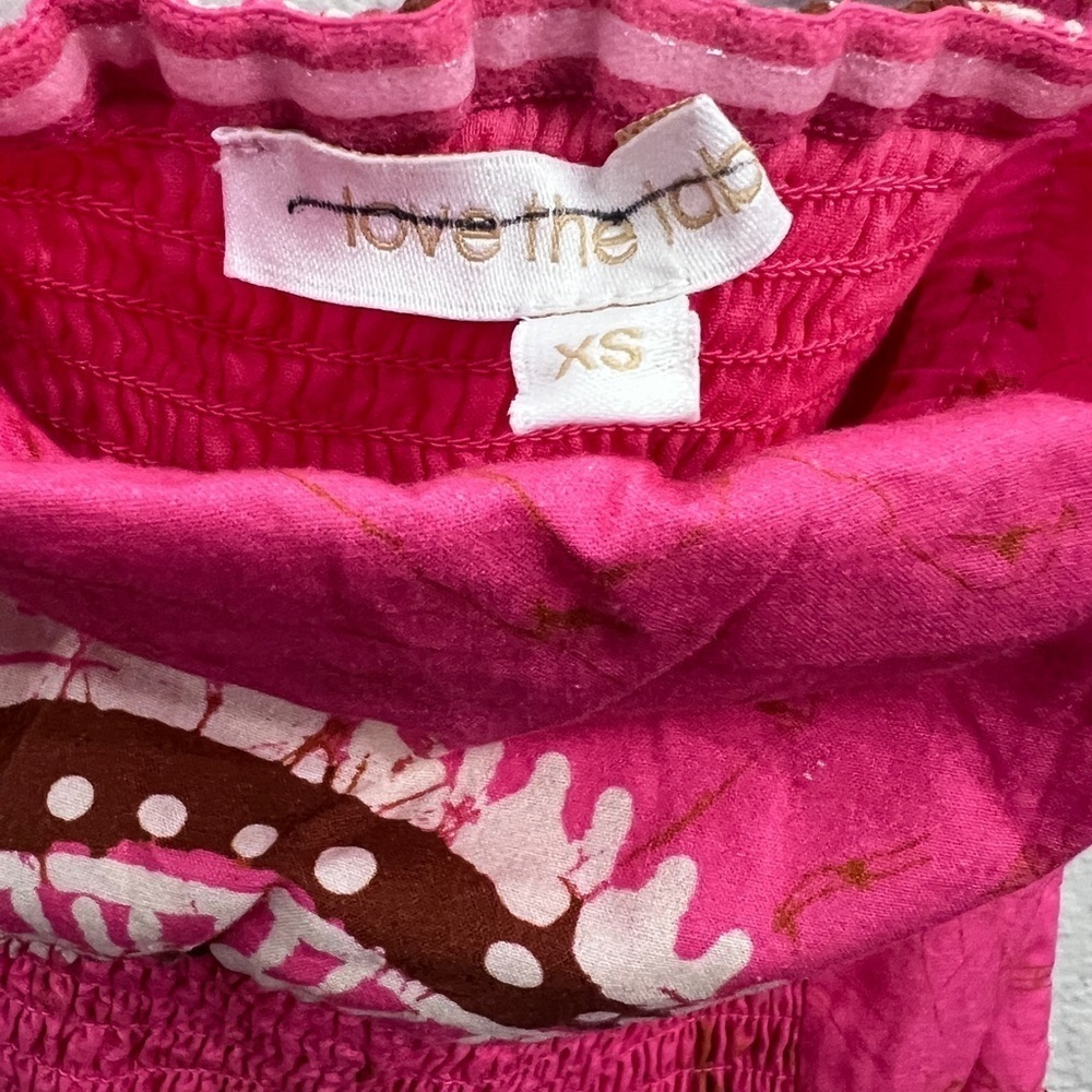 Anthropologie Love The Label Paisley Off the Shoulder Maxi Dress Pink size XS - Picture 10 of 13